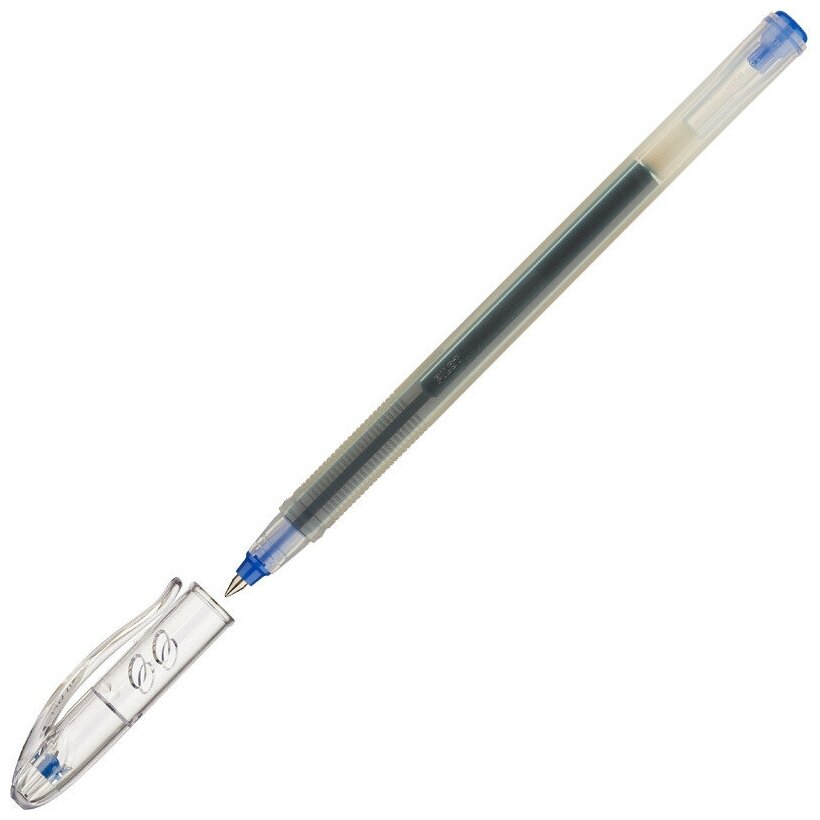 Ручка гелевая PILOT Super Gel, синяя, корпус прозрачный, узел 0,5 мм, линия письма 0,3 мм, BL-SG-5