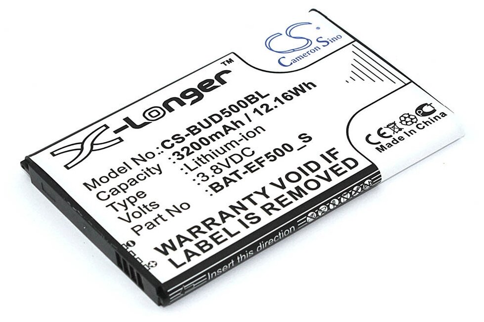 Аккумуляторная батарея (АКБ) CameronSino CS-BUD500BL для терминала сбора данных Bluebird EF500, 3.8В, 3200мАч, Li-ion