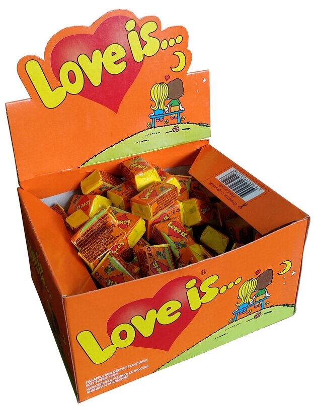 Жевательная резинка "Love is...", ананас-апельсин, 100 шт. - фотография № 6