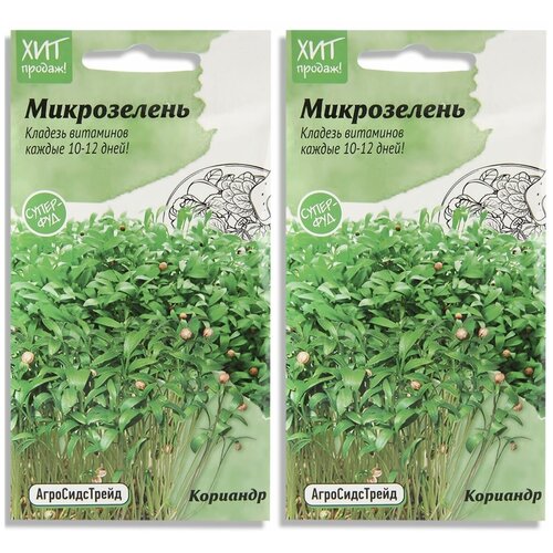 набор семян микрозелень кориандр для проращивания аст 2 уп Набор семян Микрозелень Кориандр для проращивания АСТ - 2 уп.