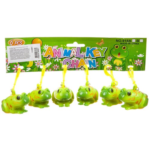Набор брелков Лягушонок РАС 6шт. 27см, Animal Key, 918A