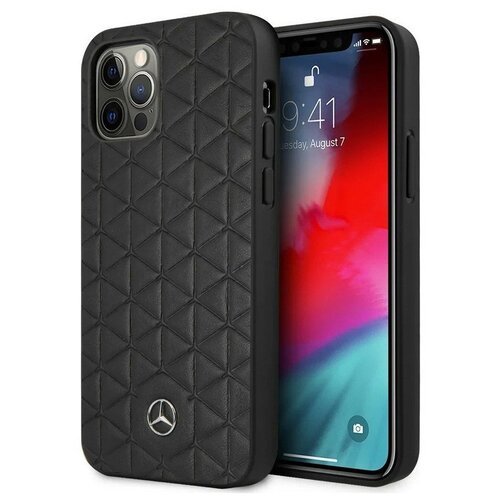фото Чехол cg mobile mercedes genuine leather quilted stars hard для iphone 12/12 pro, цвет черный (mehcp12mspsbk)