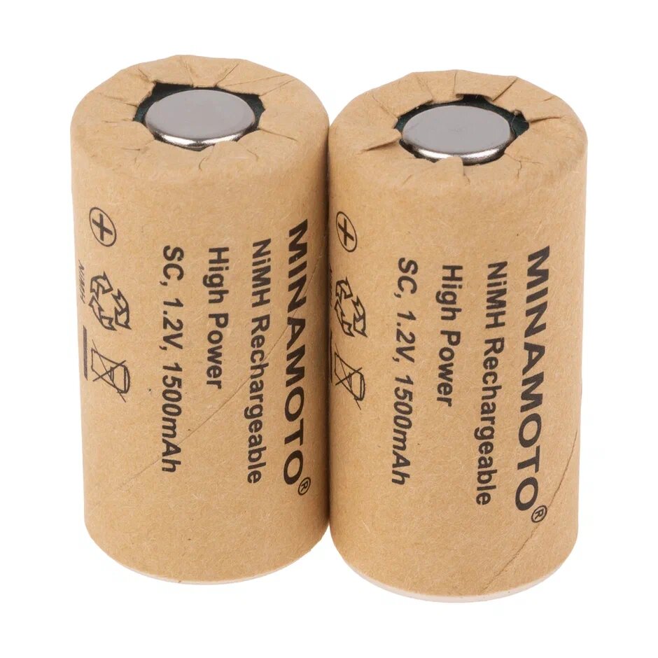 Аккумулятор MINAMOTO MН-1500SC/НР, NiMH, 1.2 В, 1500 мАч (набор/ комплект из 2 штук)