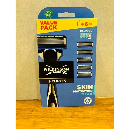 Станок для бритья Wilkinson Sword Hydro 5 Skin Protection Regular с 6 сменными касcетами.