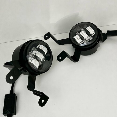 Противотуманные светодиодные фары (ПТФ) LED, Chevrolet Aveo T300, 2 поколение 2011-2015 гг. 3D-Light, Однорежимные 7 линз, с регулировкой по высоте