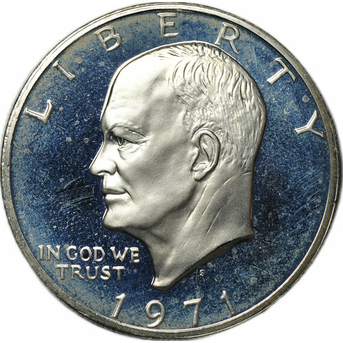 доллар 1974 г сша proof silver в подарочной коробке Монета 1 доллар 1971 S Эйзенхауэр серебро PROOF США