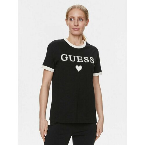 Футболка GUESS, размер XXS [INT], черный футболка guess размер xxs [int] черный