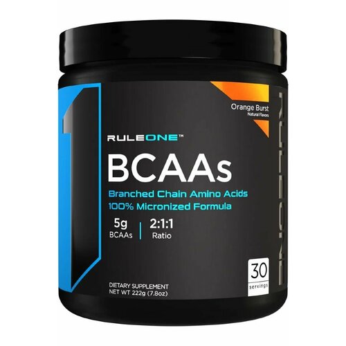 Аминокислоты Rule 1 BCAA 216г Апельсин bcaa rule 1 train bcaa electrolytes апельсин 432 гр