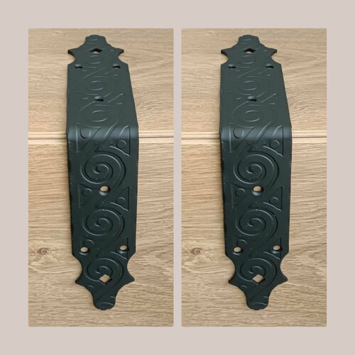 Уголок крепежный внешний 170Х170Х50 - 2 шт. /кованый/ серия ярославль (черный)