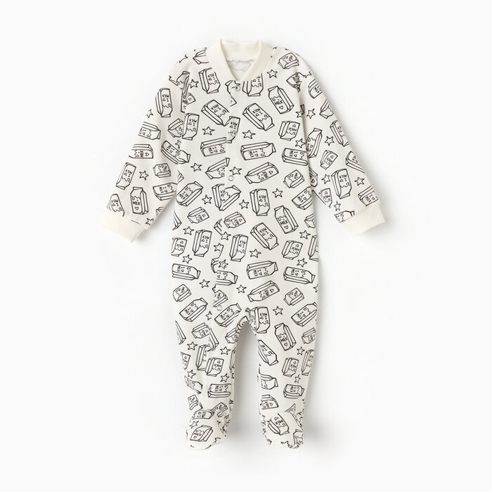 фото Рыжик Комбинезон детский закрытые ножки А. КИ018, цвет белый/молоко, рост 62 см 10372313