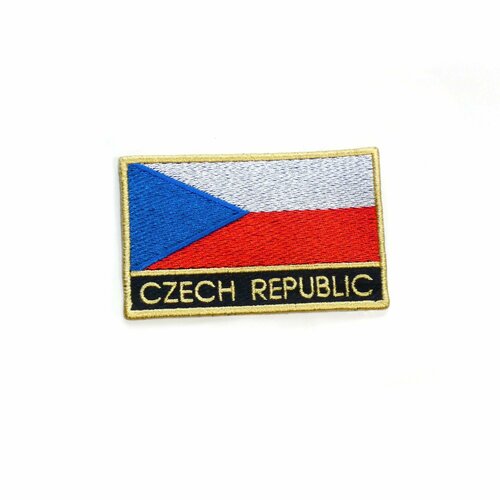 Нашивка флаг Чехии 9,5х6 см клеевой