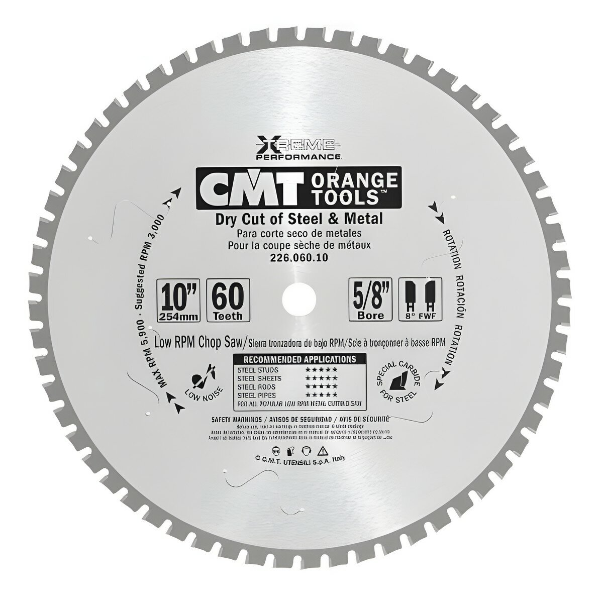 Диск пильный 254 x 2.2 х 30 мм 60T (металл) CMT 226.060.10M