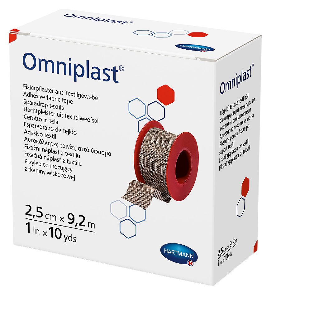 Пластырь Омнипласт/Omniplast тканевой телесного цвета 9,2 м х 2,5 см 1 шт