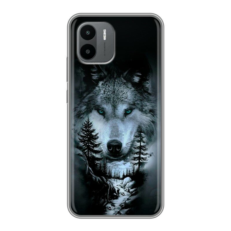 Дизайнерский силиконовый чехол для Сяоми Редми А2 / Xiaomi Redmi A2 Лесной волк