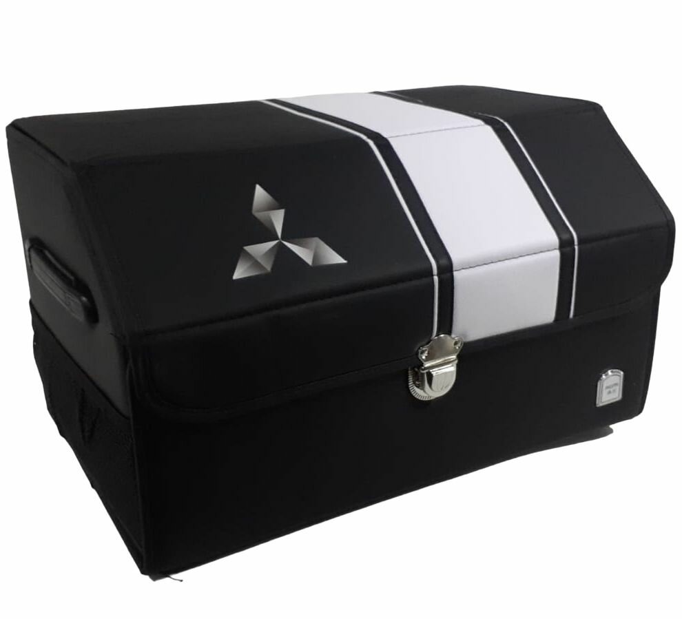 Автомобильный органайзер MITSUBISHI - Складной автомобильный органайзер в багажник - экокожа с замком