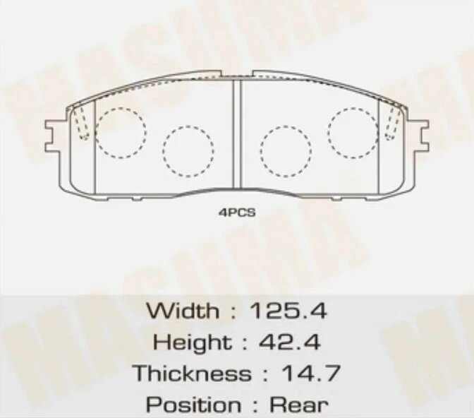 Колодки тормозные дисковые Masuma MS-1142