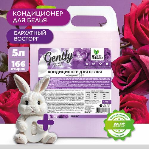 Кондиционер для белья Gently Бархатный восторг концентрат сиреневый 5 л CleanGreen CG8284 860₽