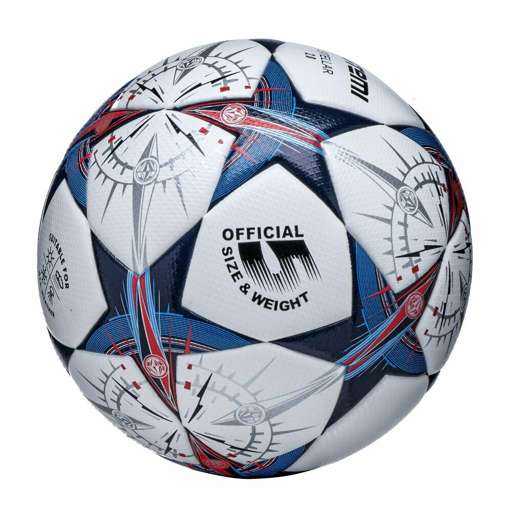 Мяч футбольный Atemi STELLAR-2.0, PU+EVA, бел/син/оранж, р.5, Thermo mould (б/швов), окруж 68-71