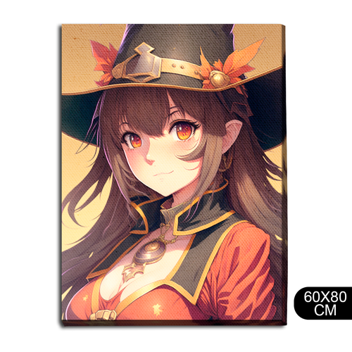 Картина интерьерная на холсте аниме konosuba (Коносуба, ведьма, калпак) - 60 В 80x60