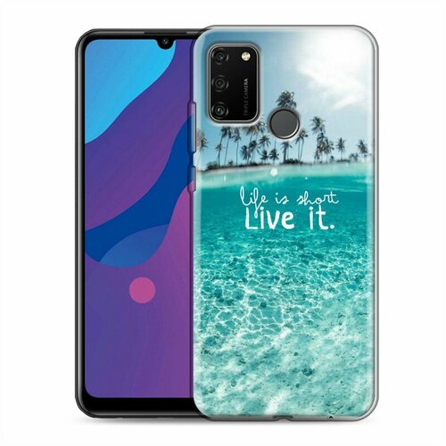 Дизайнерский силиконовый чехол для Huawei Honor 9A Пляж силиконовый чехол краски на honor 9a