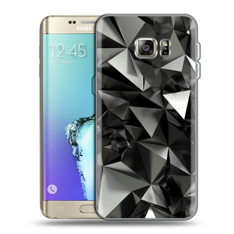 Дизайнерский силиконовый чехол для Самсунг S7 Edge / Samsung Galaxy S7 Edge Черные кристаллы