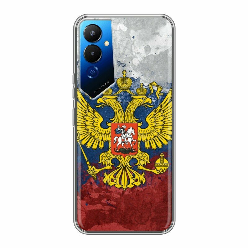 Дизайнерский силиконовый чехол для Текно Пова 4 / Tecno Pova 4 Российский флаг и герб