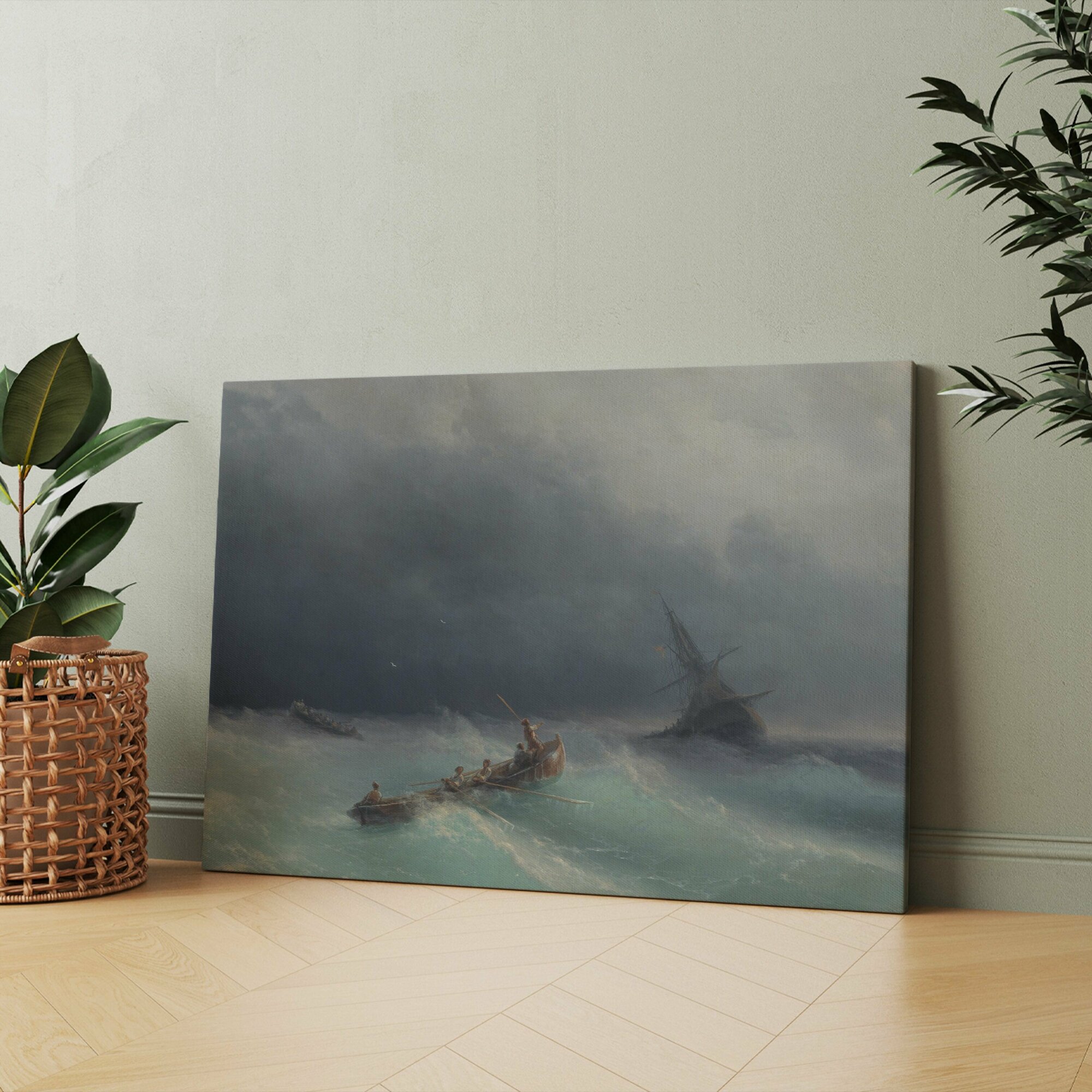 Картина на холсте (айвазовского шторм иван константинович буря 1872) 40x60 см, для интерьера, в комнату, на стену, в подарок