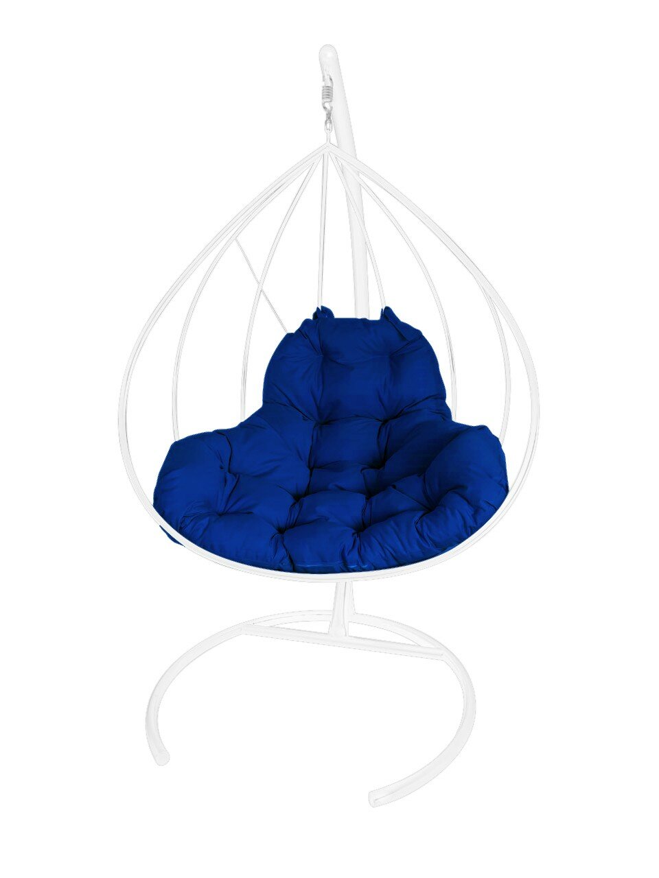 Подвесное кресло кокон"XL" цвет: белый ; подушка: синий