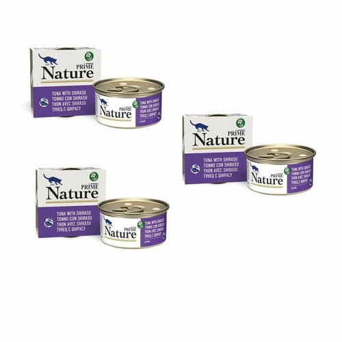 PRIME NATURE Консервы для кошек тунец с ширасу, 85 г, 3 уп