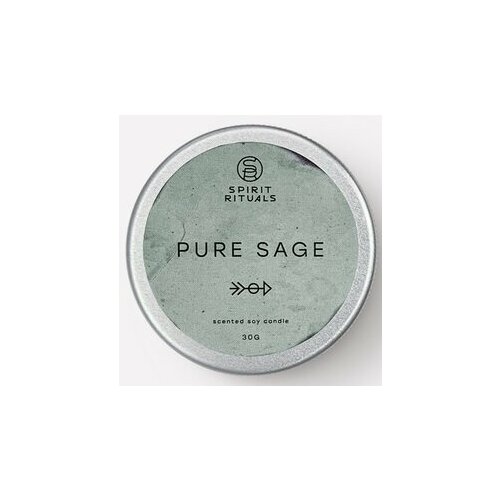 PURE SAGE Scented Soy Candle Spirit Rituals чистый шалфей соевая мини-свеча с эфирными маслами 30 г 911₽