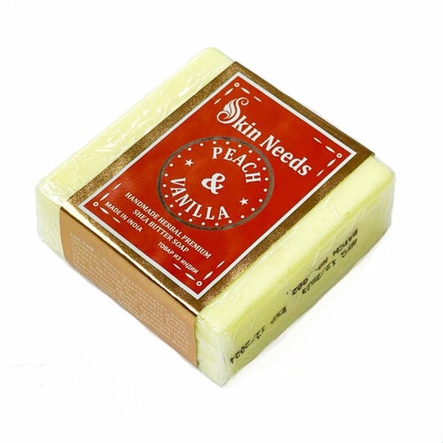 Skin Needs PEACH & VANILLA Handmade Herbal Premium Shea Butter Soap (персик И ваниль Травяное мыло премиум-класса, с маслом ши, ручной работы), 100 г. листья карри bharat bazaar 20 г