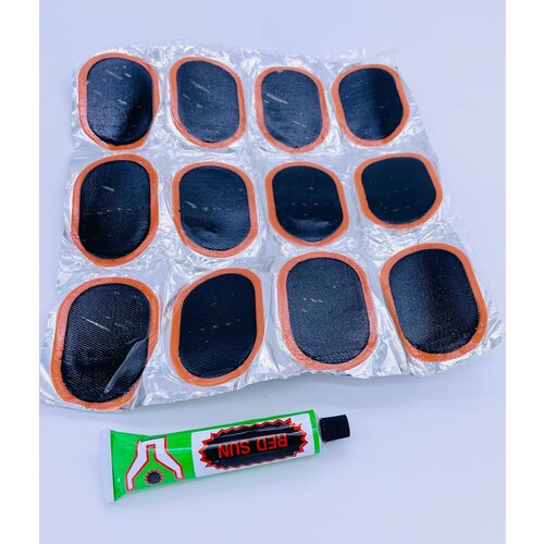 Латки резиновые для ремонта камер RED SUN 12шт 6037 RS-2401 Набор для ремонта камер заплатки 230₽