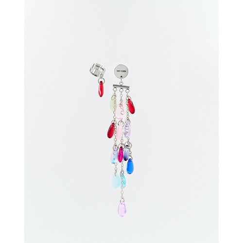 Комплект серег TATI YORK размер 70 мм серебристый 7500₽