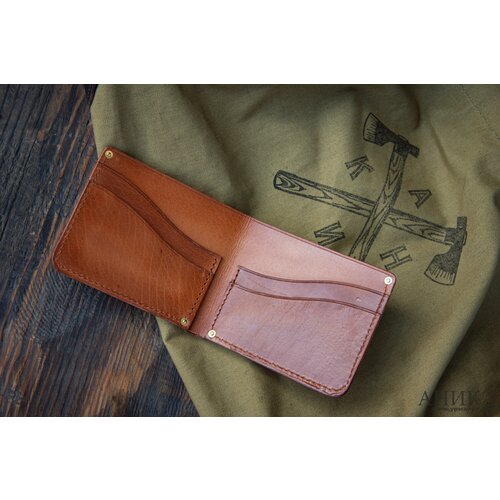 Кошелек АНИКА, фактура гладкая, коричневый