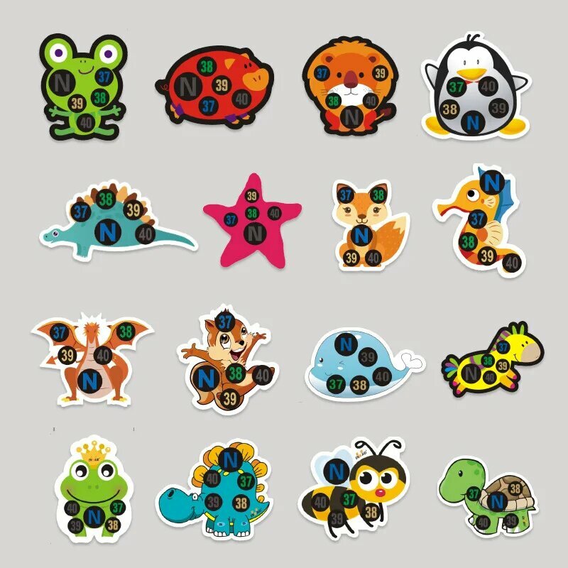 MOONBIFFY Многоразовые детские наклейки-термометры, 10pcs set