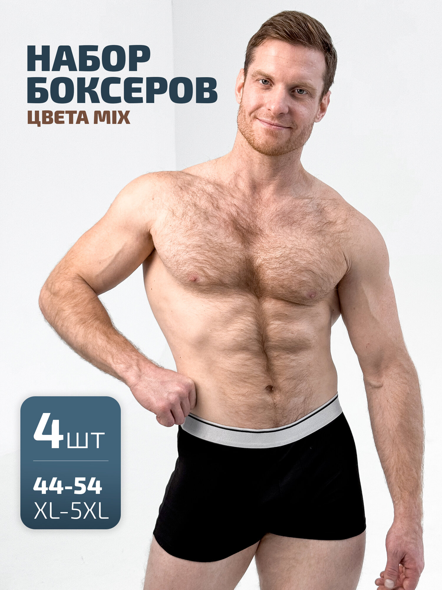 Трусы Ebro & Tsis, комплект из 4 шт., размер XL, серый