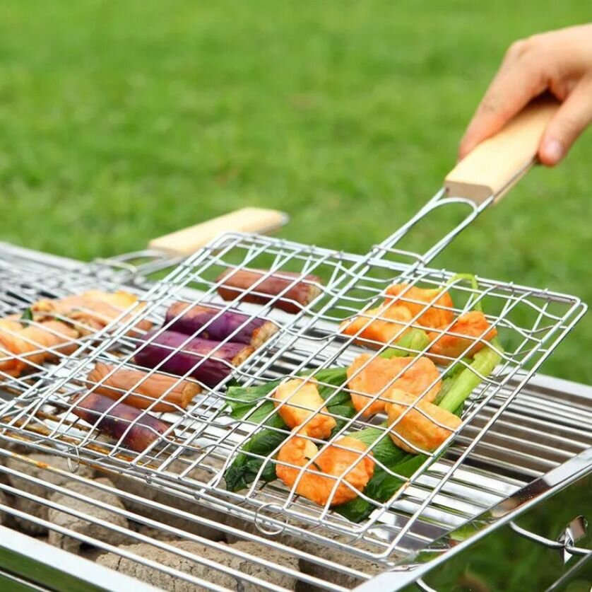 Решетка для овощей и мяса на мангале и гриле (22*22 см)