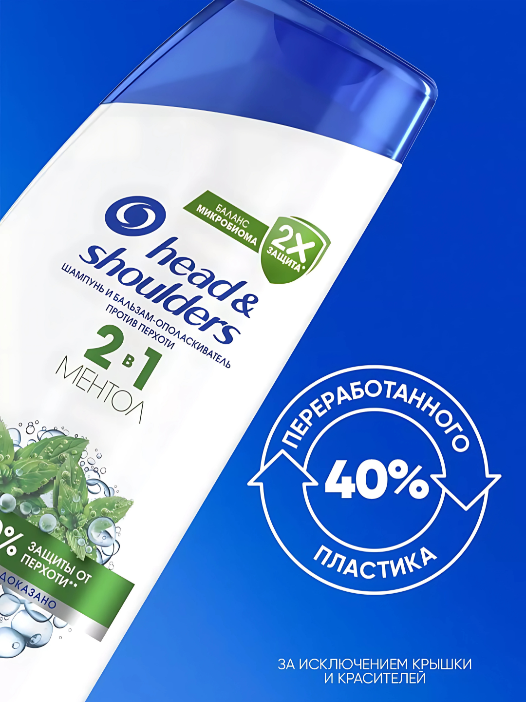 Head&Shoulders Шампунь от перхоти и бальзам для волос Ментол 2в1, 400мл — фото 1