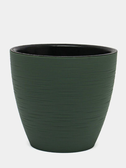 Горшок-кашпо "Гармония" 4л, пластиковый, с дренажной вставкой, зеленый