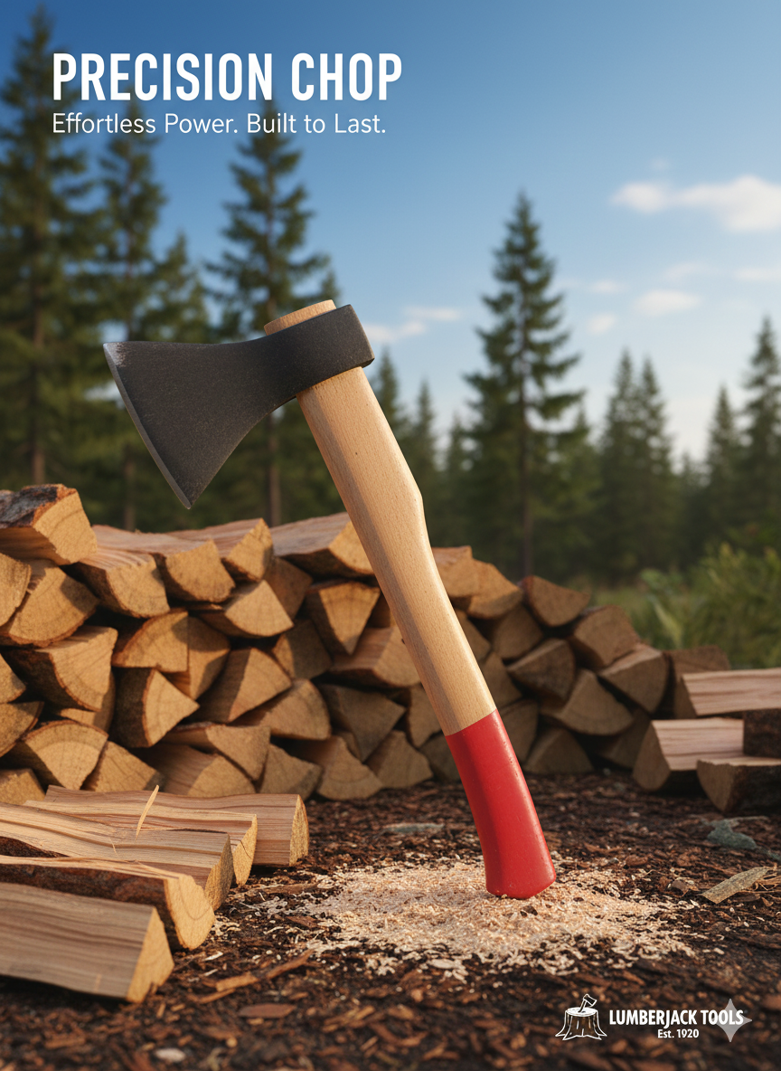 Топор AFIXS, кованая сталь, деревянная рукоять, легкий, удобный — фото 1