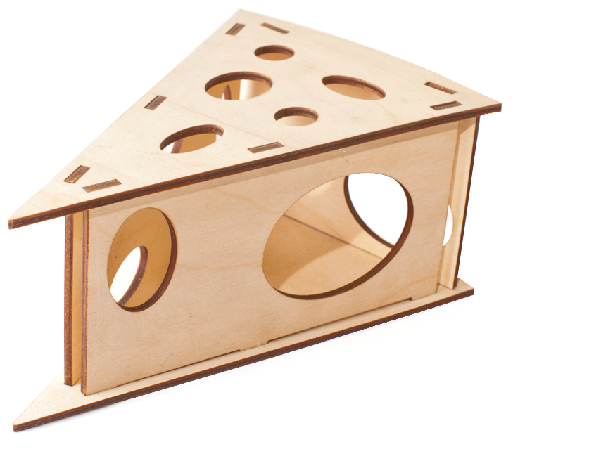 Домик для грызунов Сыр L (200х130х80мм), деревянный - фотография № 1