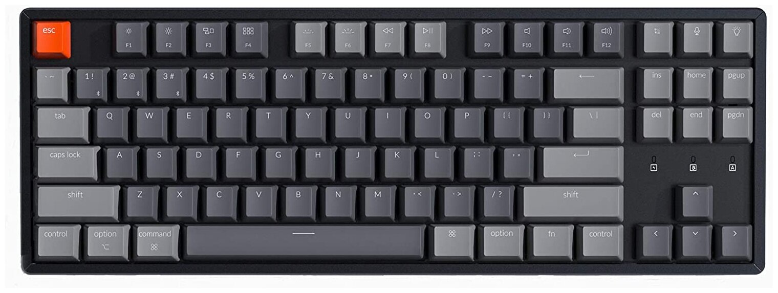 Клавиатура беспроводная Keychron K8 TKL алюминиевый корпус RGB подсветка Gateron Red Switch