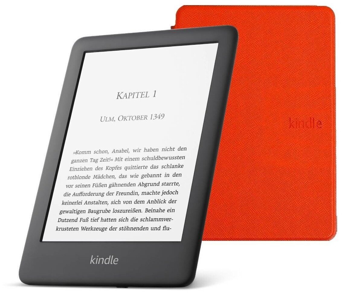 Электронная книга Amazon Kindle 10 2020 8Gb Black + Чехол UltraSlim оранжевый