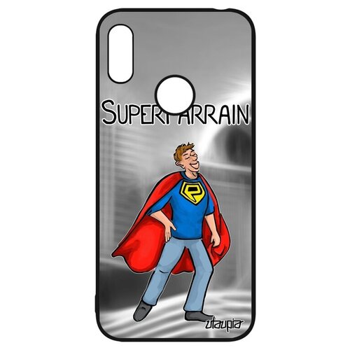 фото Ударопрочный чехол на смартфон // huawei y6 2019 // "суперкрестный" смешной веселый, utaupia, серый