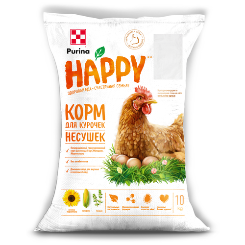 Purina® HAPPY корм для курочек-несушек , Яйценоскость (Комбикорм для яичной птицы Кладка Purina® SPECIAL) полнорационный комбикорм для кур несушек от 45 недель пк 1 3 гранулы 3 2 5 кг