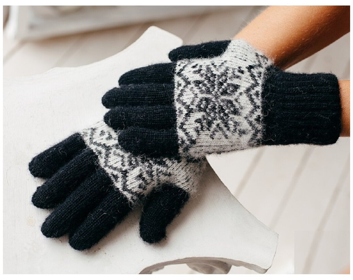 фото Перчатки мужские шерстяные с принтом