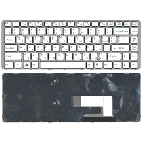 Клавиатура для ноутбука Sony Vaio VGN-NW белая, без рамки клавиатура для ноутбука sony vgn nw белая v2 p n 9j n0u82 a01 s8a01 148738521 148737941