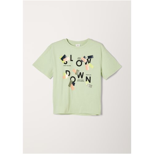 Футболка для девочек, s.Oliver, артикул: 401.10.202.12.130.2109224, цвет: темно-синий (5952), размер: S