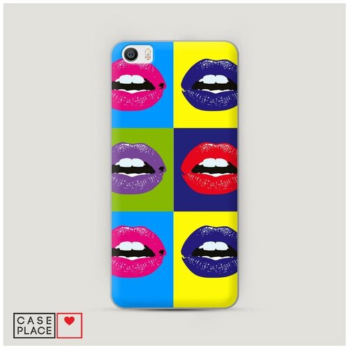фото Чехол пластиковый xiaomi mi5 губы разноцветная помада case place