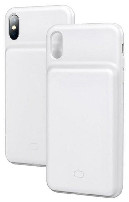 Чехол c АКБ для iPhone XS Max, Baseus Liquid Silica Gel Smart Power 4200mAh, Белый